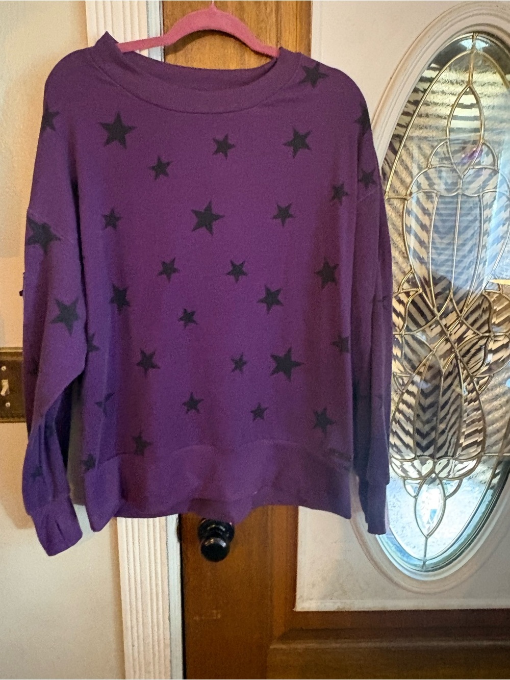 Nine West Purple Star Print Sweatshirt